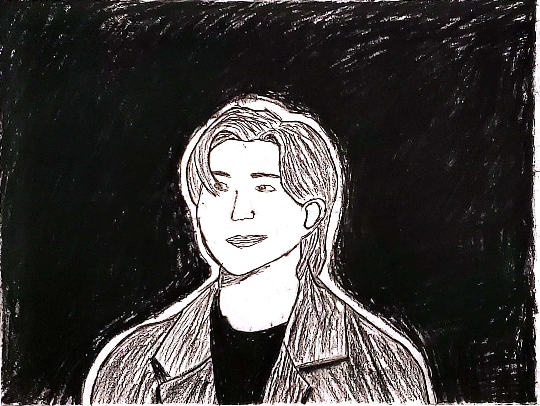 This is a charcoal drawing I have created for class. Its a drawing of a kpop idol named RM.